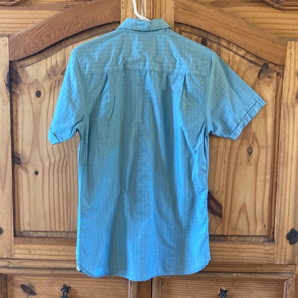 Men Haggar blue white plaid short sleeve button down shirt size S - Picture 7 of 8